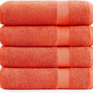 Bath Sheets or Bathroom Towel Set- 4 Pack 100% Cotton-2pk or 4pk-12 different colours