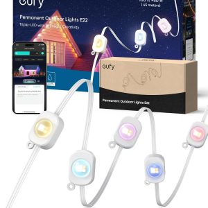eufy Permanent Outdoor Lights E22, 150ft with 90 Triple LED lights