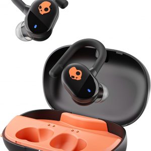 Skullcandy Push Play Active Wireless Earbuds- black/orange, light blue (Preppy Summer Resort)