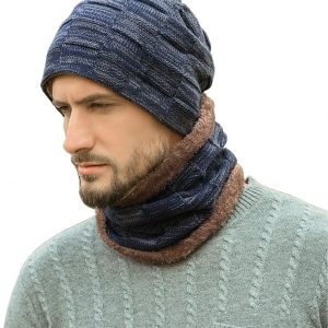 FZ FANTASTIC ZONE Mens Winter Beanie Hats Scarf Set-comes in black, gray or navy