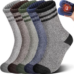5 Pairs Wool Socks Mens-winter thick-breathable